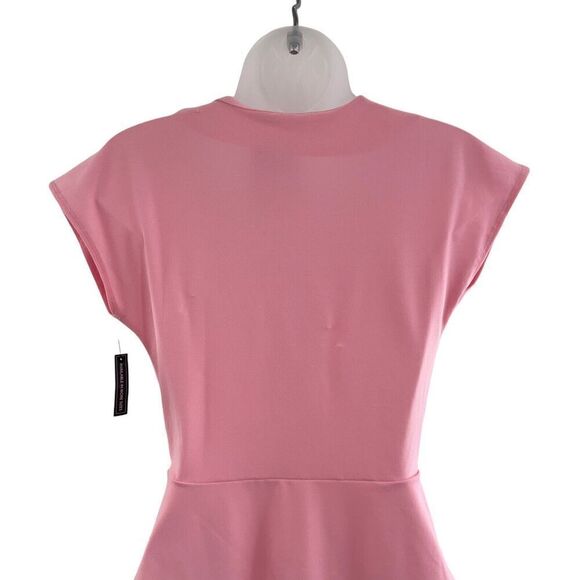 Leith Peplum Top Women's Size XXS Pink Sleeveless V-Neck Stretchy *Flaws - Picture 4 of 14